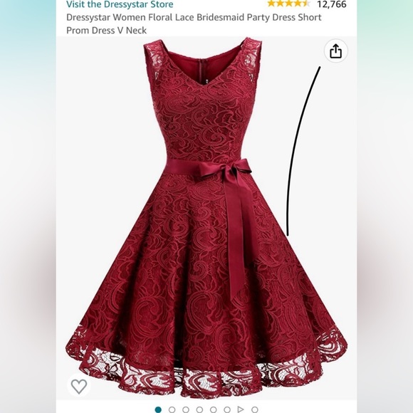dressystar bridesmaid dresses Dressystar Women Short Floral Lace Bridesmaid Dress Female Knee-Length Swing Party Dress